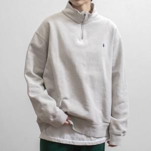 POLO Ralph Lauren ハーフジップ スウェット L 杢 灰色 - メルカリ