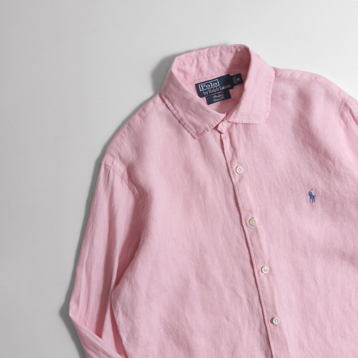 日本全国送料無料 Ralph Lauren✳ラルフローレン リネンシャツ ピンク
