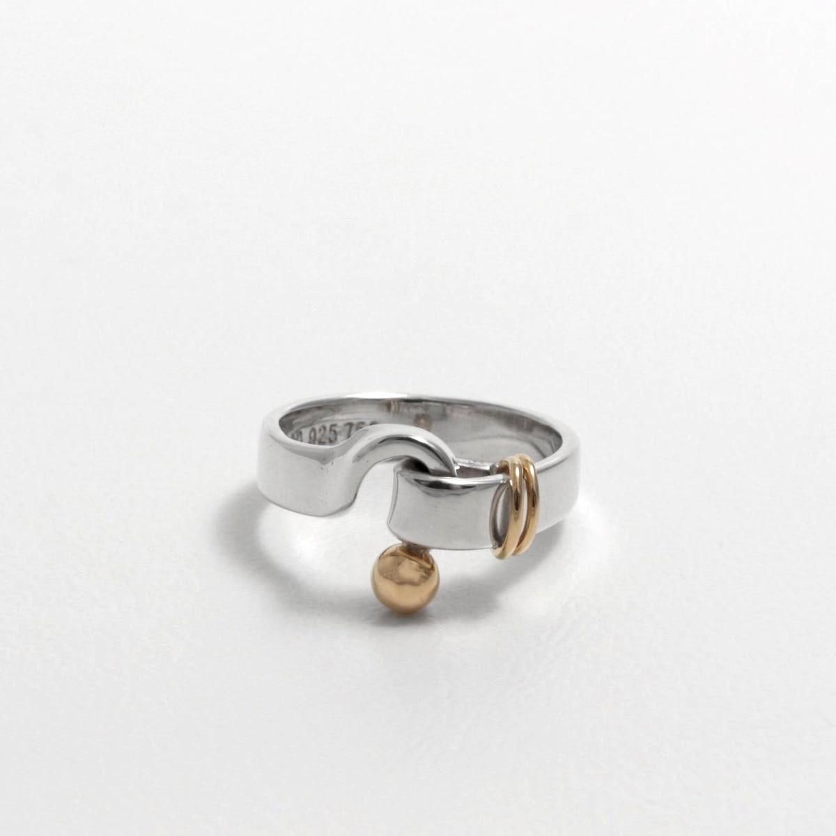 レディース] 1990s~ オールドティファニー フラットワイヤーリング シルバーxゴールド コンビ [TIFFANY & Co.]