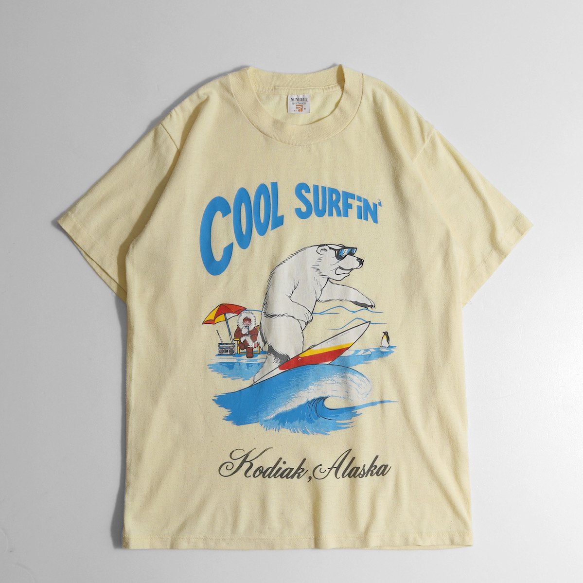 レディース] 1980s ヴィンテージ USA製 COOL SURFIN 白クマ プリントT