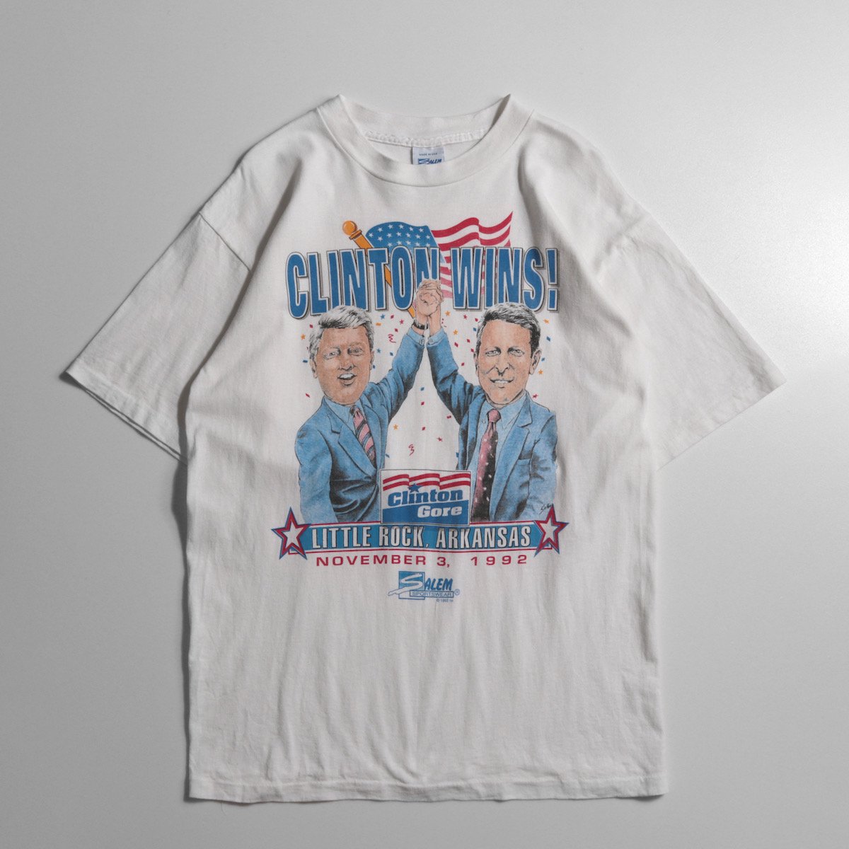 [レディース] 1990s ヴィンテージ USA製 クリントン大統領 & ゴア副大統領 選挙 Tシャツ ホワイト 4060-14