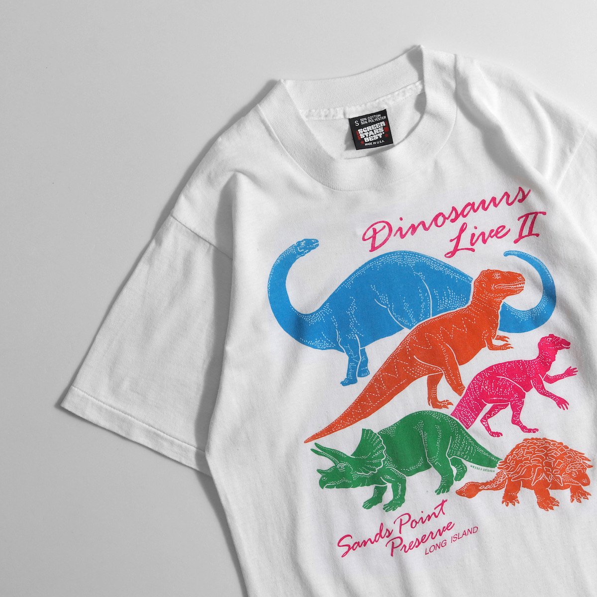 レディース] 1980s ヴィンテージ USA製 恐竜 Tシャツ ホワイト 6060-2