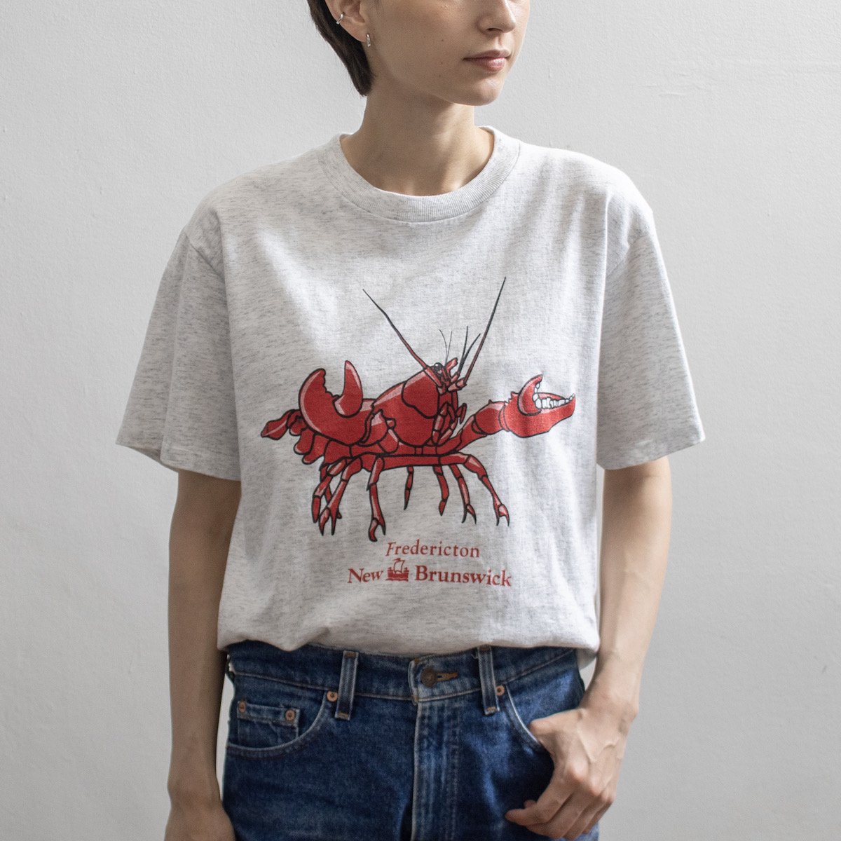 レディース] 1990s ヴィンテージ New Brunswick ロブスターTシャツ 杢