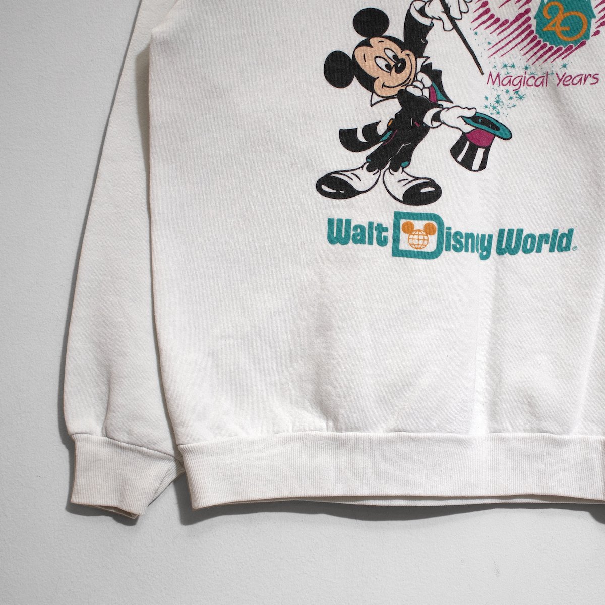 [レディース] 1980s ヴィンテージ USA製 Walt Disney World ミッキーマウス プリントスウェット ホワイト