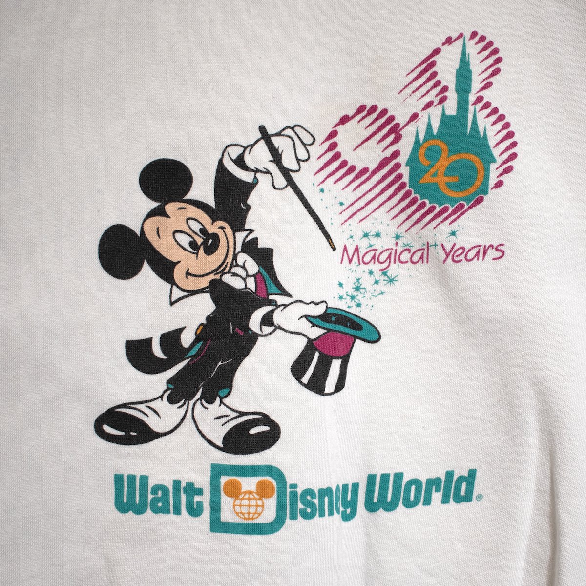 [レディース] 1980s ヴィンテージ USA製 Walt Disney World ミッキーマウス プリントスウェット ホワイト