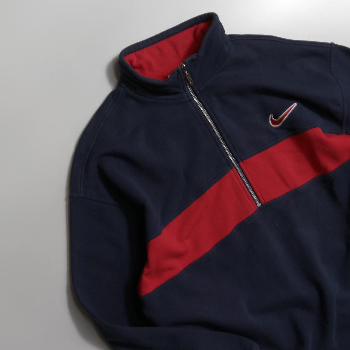 ネイビーと赤のハーフジップジャケット POLO ハーフジップジャケット ネイビー/レッド - メルカリ