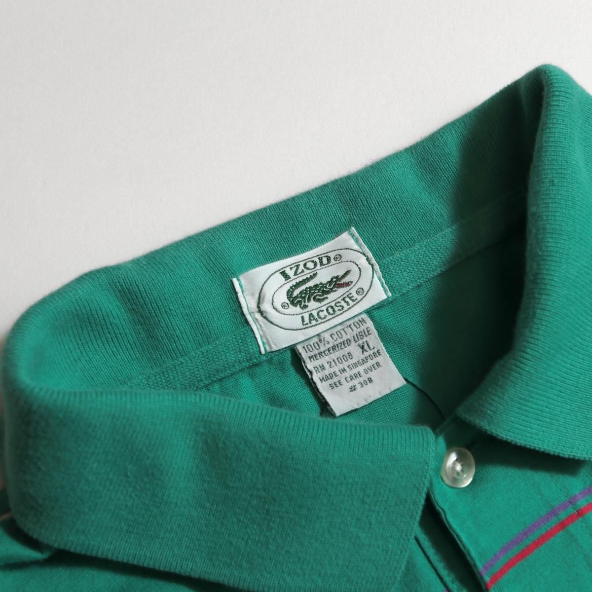 90s　IZOD LACOSTE アイゾット　ラコステ　ポロシャツM ターコイズ LACOSTE 80's 90's 米国製 MADE IN USA ラコステ IZOD