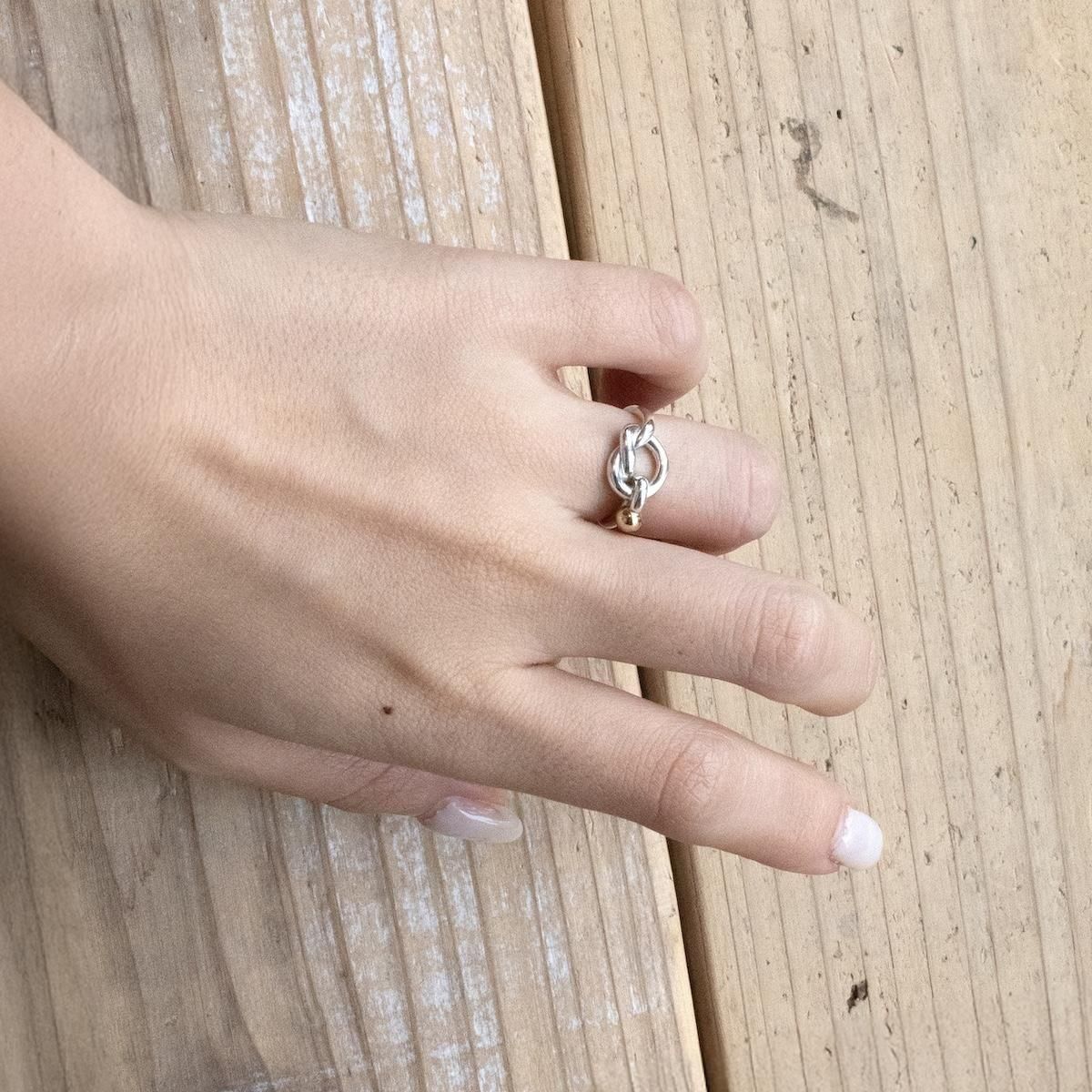 オールドティファニー ラブノット リング | シルバーxゴールド