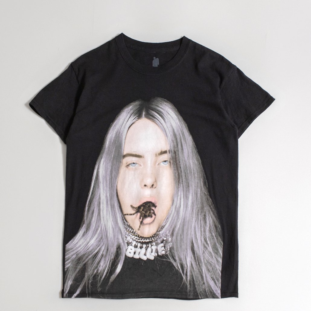 レディース] USED ビリーアイリッシュ スパイダー Tシャツ ブラック [Billie Eilish] 3260-3