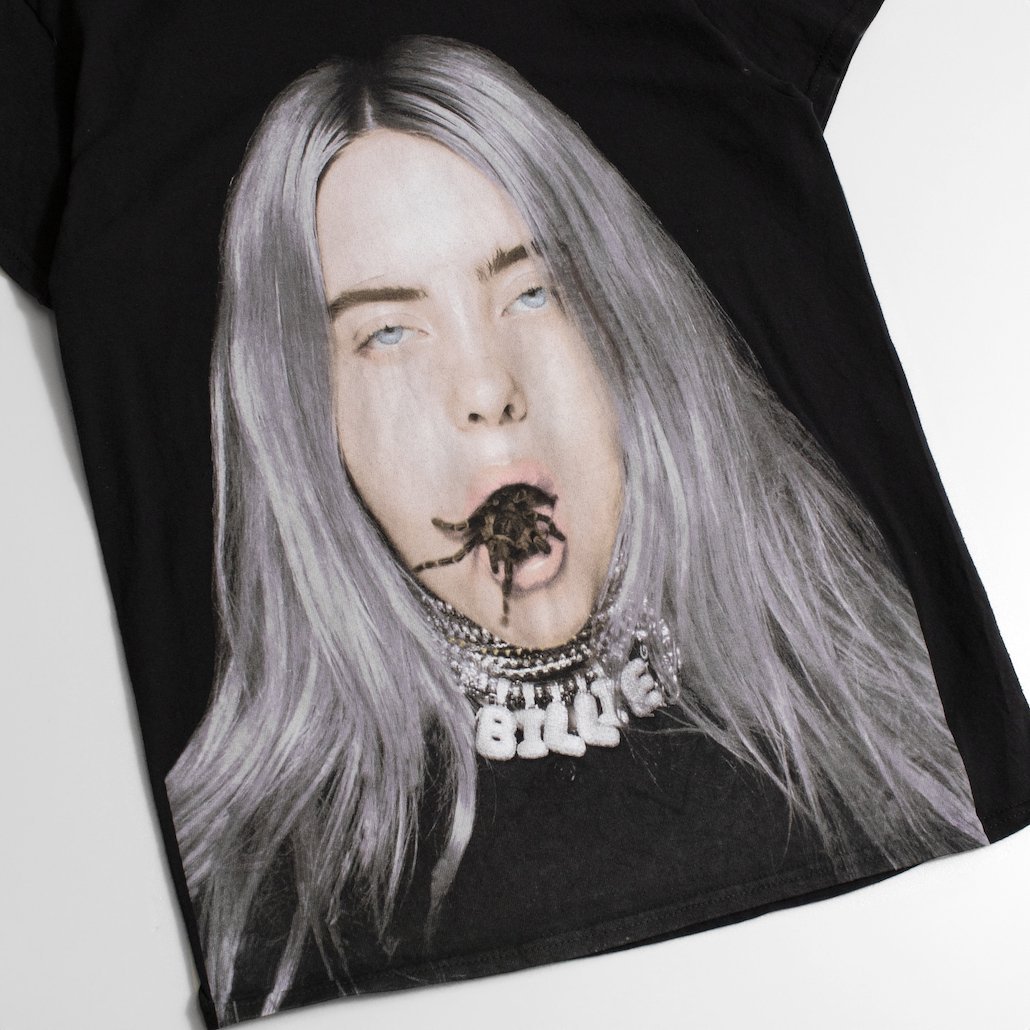 レディース] USED ビリーアイリッシュ スパイダー Tシャツ ブラック [Billie Eilish] 3260-3