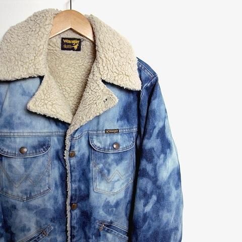 リリース1980年代80s Vintage Wrangler デニム ランチコート ショート ボア