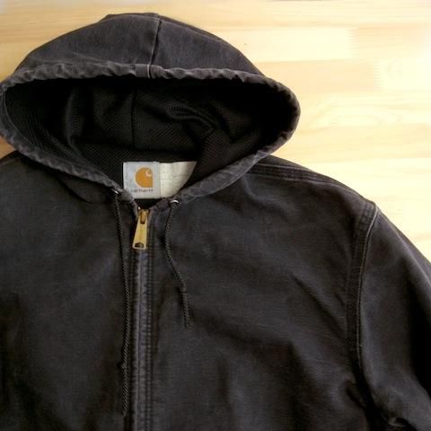 90's USA製 カーハート ダック フードジャケット ブラック [Carhartt