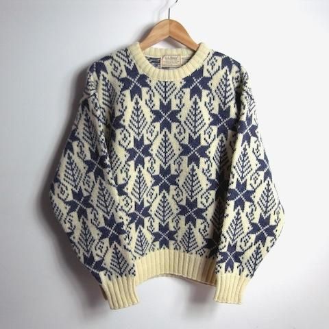 80's ヴィンテージ LLビーン 雪柄ニット USA製 [L.L.Bean
