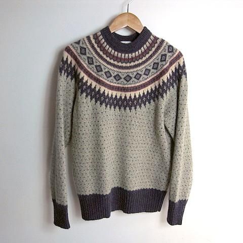 90's ウールリッチ ノルディックセーター 雪柄ニット [Woolrich