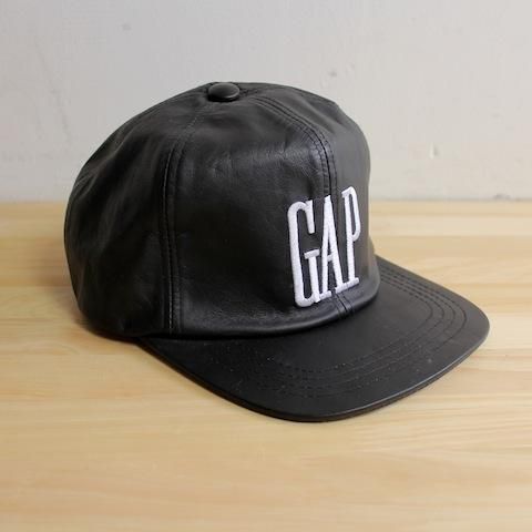 80's～90's オールド GAP オールレザーキャップ [ギャップ 