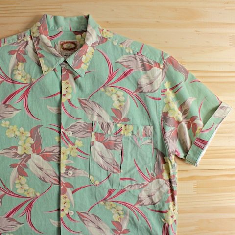 80's～90's 旧タグ バナナリパブリック ボタニカル コットンシャツ 