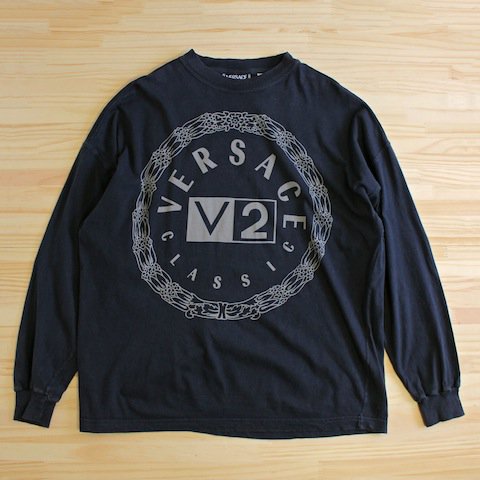 90's ベルサーチ クラシック V2 ロゴプリント ロングTシャツ [VERSACE