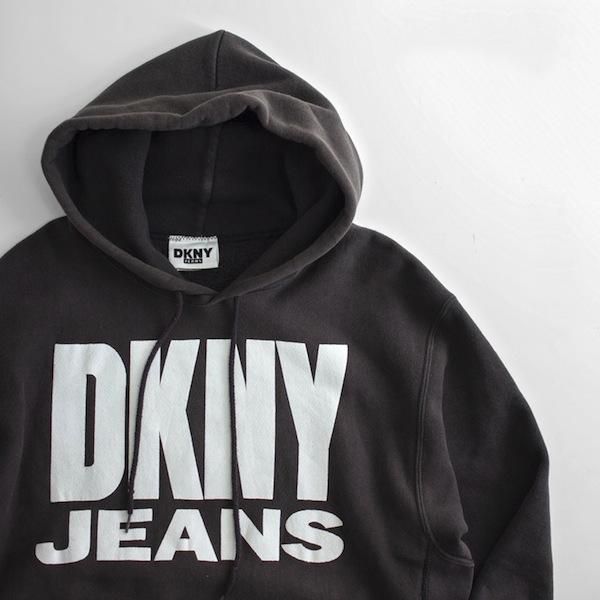 90's DKNY ロゴプリント スウェットパーカー リバースウィーブタイプ ...