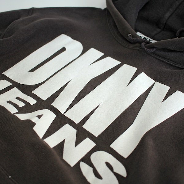 90's DKNY ロゴプリント スウェットパーカー リバースウィーブタイプ