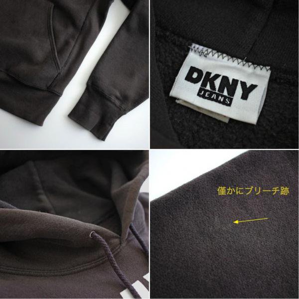 90's DKNY ロゴプリント スウェットパーカー リバースウィーブタイプ