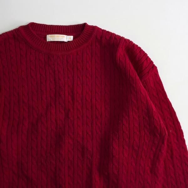 80s Brooks Brothers cotton knit ビンテージニットカラーブルー