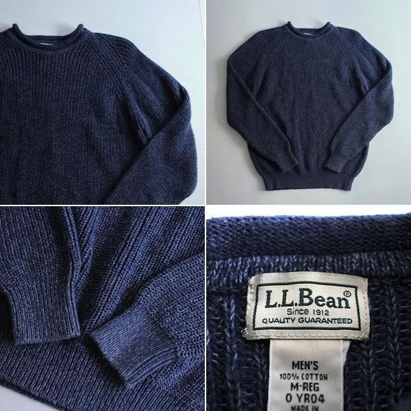 LLビーン インディゴ コットンニット ロールネック [L.L.Bean