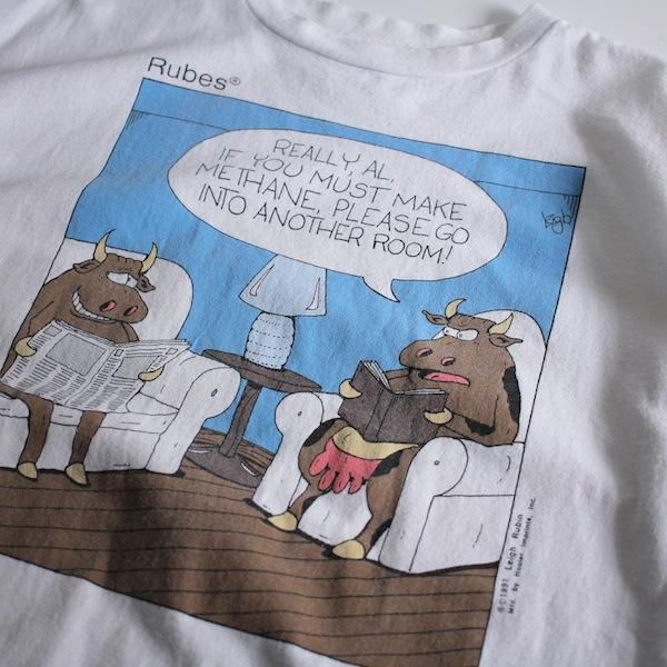 90's USA製 リー ルービン 風刺漫画 Tシャツ [Rubes Leigh Rubin