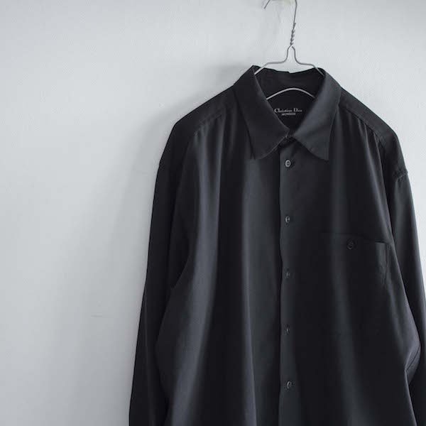 80's ヴィンテージ クリスチャンディオール ブラックシャツ [Christian Dior] レディース 渋谷古着屋 通販 mericca  Webストア