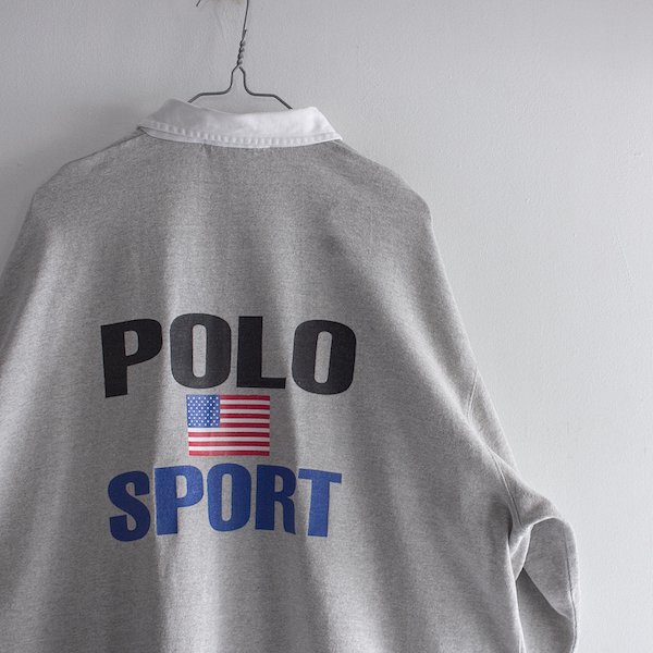 90's ラルフローレン ポロスポーツ 星条旗ロゴ ラガーシャツ [POLO 