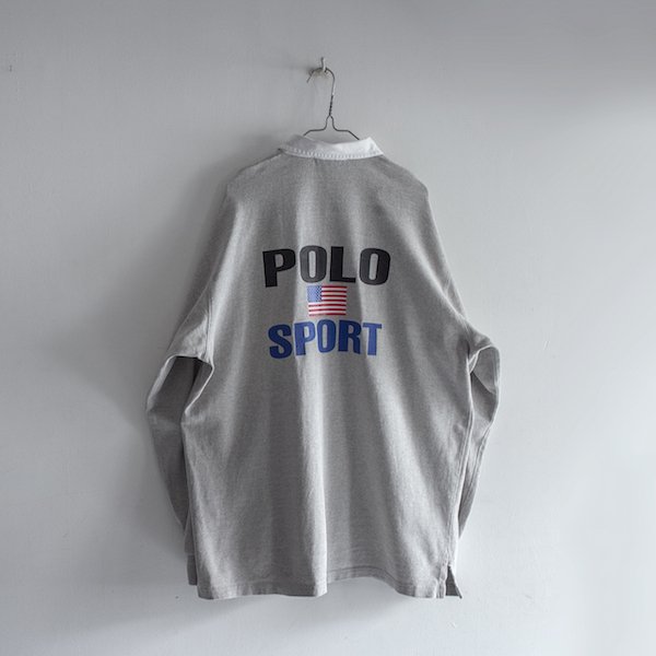 90's ラルフローレン ポロスポーツ 星条旗ロゴ ラガーシャツ [POLO