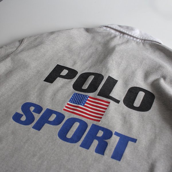 90's POLO SPORT ポロスポーツ 星条旗ロゴ ラガーシャツ L