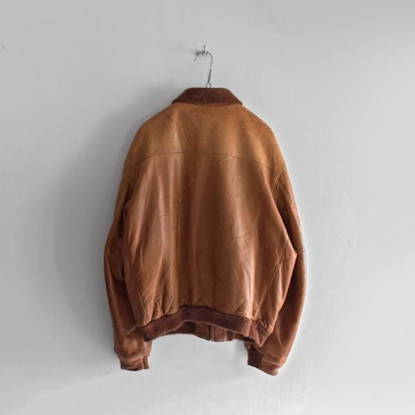 80s 旧タグ バナナリパブリック レザージャケット A-2 ブラウン 古着 80's USA製 旧タグ バナナリパブリック A2タイプ レザー