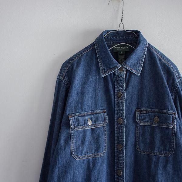 90's ラルフローレン デニムシャツ 濃い [Ralph Lauren] レディース 渋谷古着屋 通販 mericca Webストア