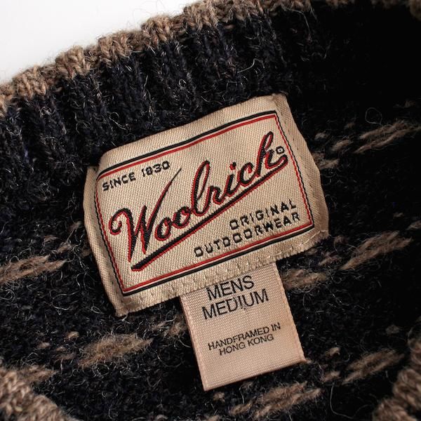 90's ウールリッチ バーズアイ ニット ネイビー [Woolrich