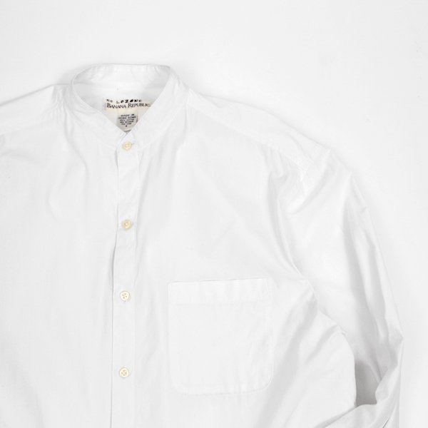 90's バナナリパブリック バンドカラーシャツ ホワイト [BANANA REPUBLIC] - レディース 渋谷古着屋 通販