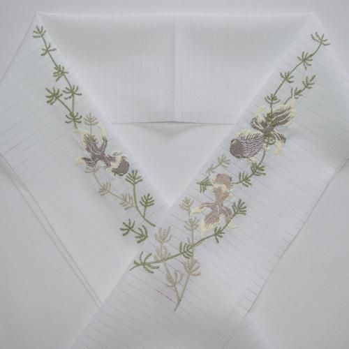 絽 金魚 グレー - 刺繍半襟 ひめ吉