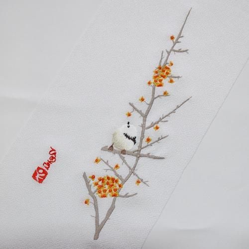 シマエナガ - 刺繍半襟 ひめ吉