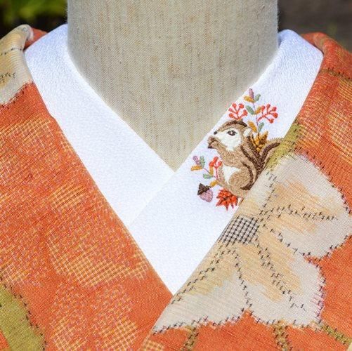 リス - 刺繍半襟 ひめ吉