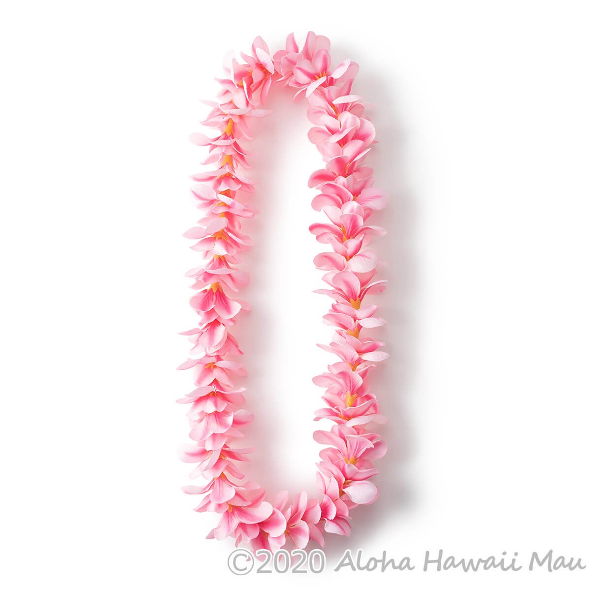 792円 代引き人気 ハワイアンレイ ボリュームのある小花付 プルメリアダブルレイ ピンクイエロー