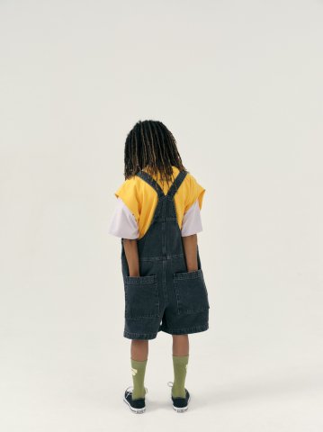 SS24 Main Story Short Dungaree - Washed Black - kinu&kotta