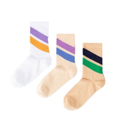 <img class='new_mark_img1' src='https://img.shop-pro.jp/img/new/icons14.gif' style='border:none;display:inline;margin:0px;padding:0px;width:auto;' />AW24 Repose.AMS sporty socks 3 pack - 3 pack stripe
