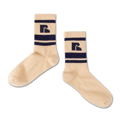 <img class='new_mark_img1' src='https://img.shop-pro.jp/img/new/icons14.gif' style='border:none;display:inline;margin:0px;padding:0px;width:auto;' />AW24 Repose.AMS sporty socks - sand logo
