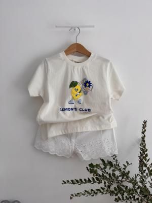 <img class='new_mark_img1' src='https://img.shop-pro.jp/img/new/icons16.gif' style='border:none;display:inline;margin:0px;padding:0px;width:auto;' />30%off SS25 BONTON T-shirts kids lemon club - Ecru bonton
