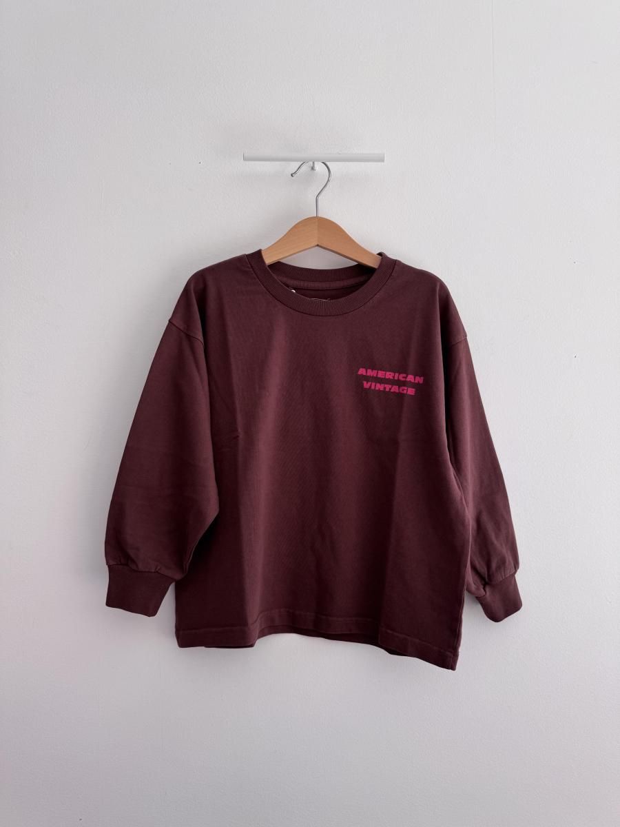 <img class='new_mark_img1' src='https://img.shop-pro.jp/img/new/icons14.gif' style='border:none;display:inline;margin:0px;padding:0px;width:auto;' />American Vintage KID'S LONG SLEEVE T-SHIRT FIZVALLEY  | VINTAGE WALNUT