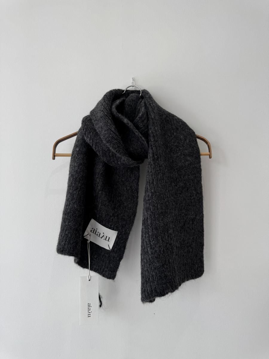 <img class='new_mark_img1' src='https://img.shop-pro.jp/img/new/icons14.gif' style='border:none;display:inline;margin:0px;padding:0px;width:auto;' />AW25 Aiayu William scarf  wool - Pure Dark Grey