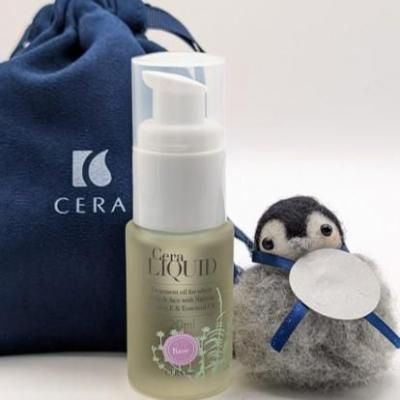 羊毛フェルトのペンギン「セラペンギン」 ビタミンEオイルとのセットで