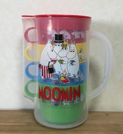 ムーミン プラスチック ピッチャー＆コップ4個セット - 北欧