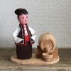 【USED】男の人とバレル 木製人形