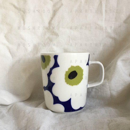 marimekko×FINNAIR unikko(ウニッコ） マグカップ ネイビー×ホワイト