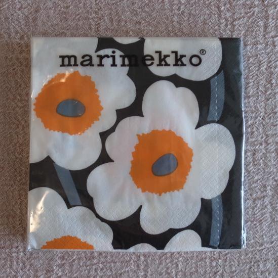 marimekko ペーパーナプキン UNIKKO（ウニッコ） ブラック×ホワイト